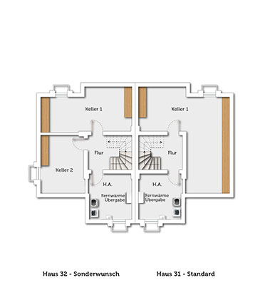 DHH Nr. 31/32 - Haustyp 2A - Kellergeschoss